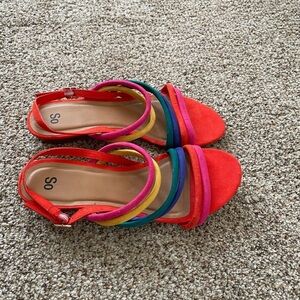 SO brand rainbow strap sandal Size 9